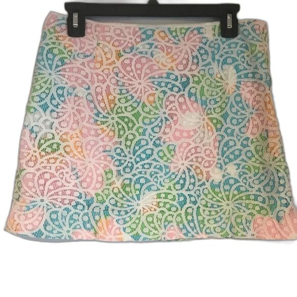 Lilly Pulitzer Tate Mini Skirt Women's Size Small Sailsbury Resort Lace Overlay - Picture 3 of 10